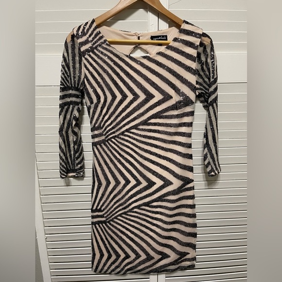 Sequined Striped Dress by Sequin Hearts - Picture 1 of 3